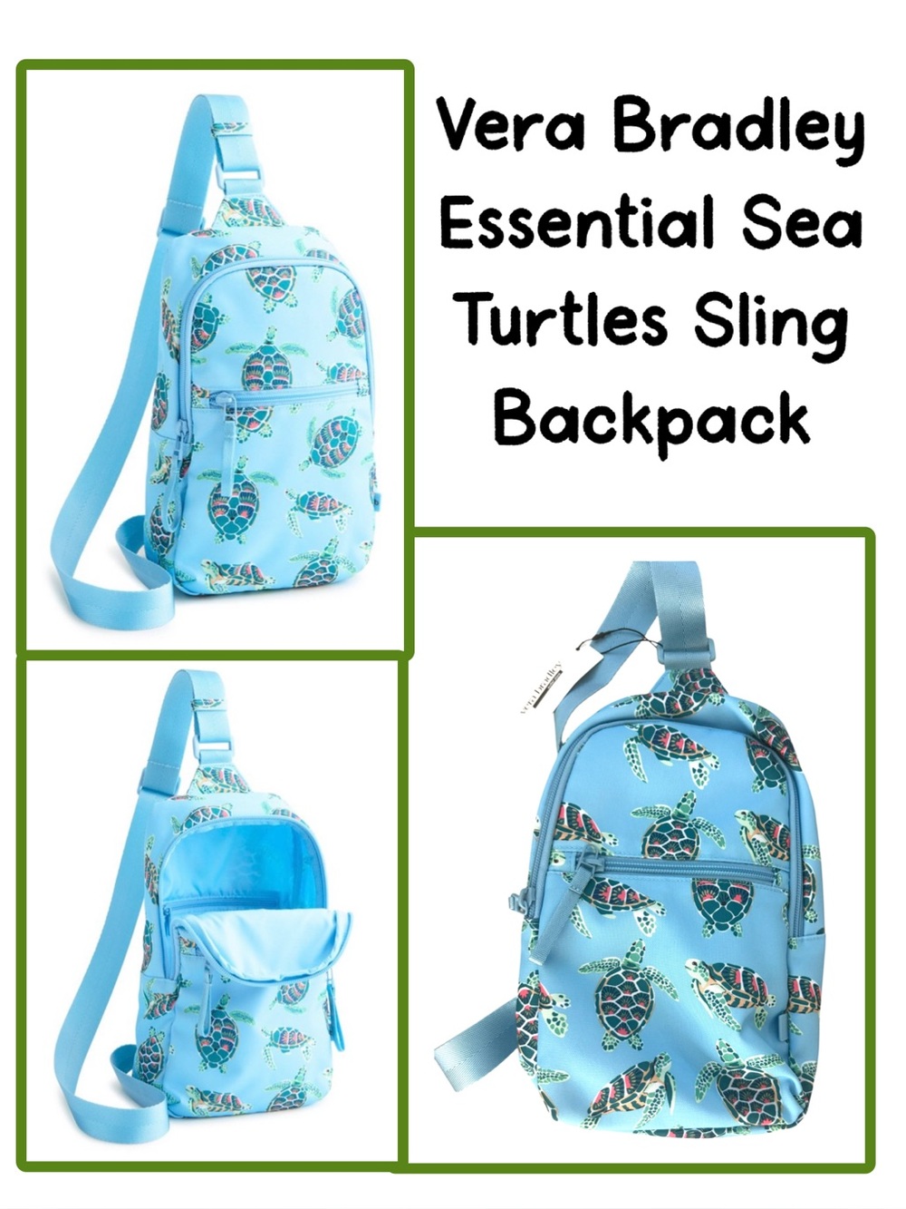 Vera Bradley Essential Sea Turtles Sling Backpack